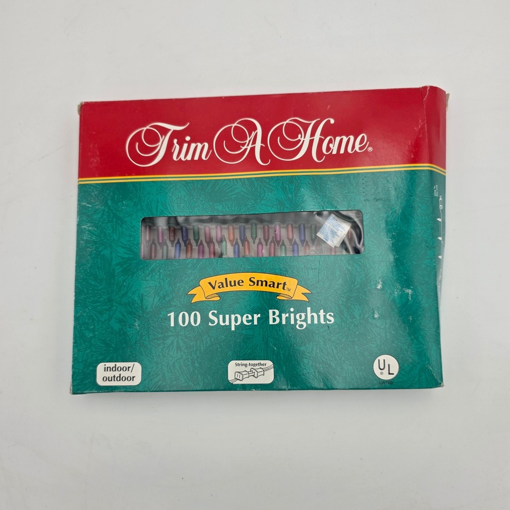 Trim A Home 100 Super Brights Multi Color Christmas Lights Indoor Outdoor 46ft
